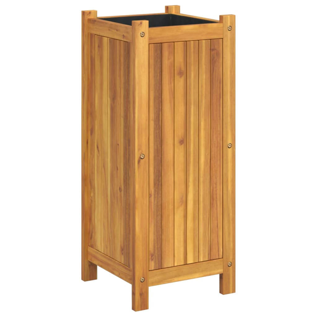 Plantekasse med foring 31x31x75 cm helte akasie