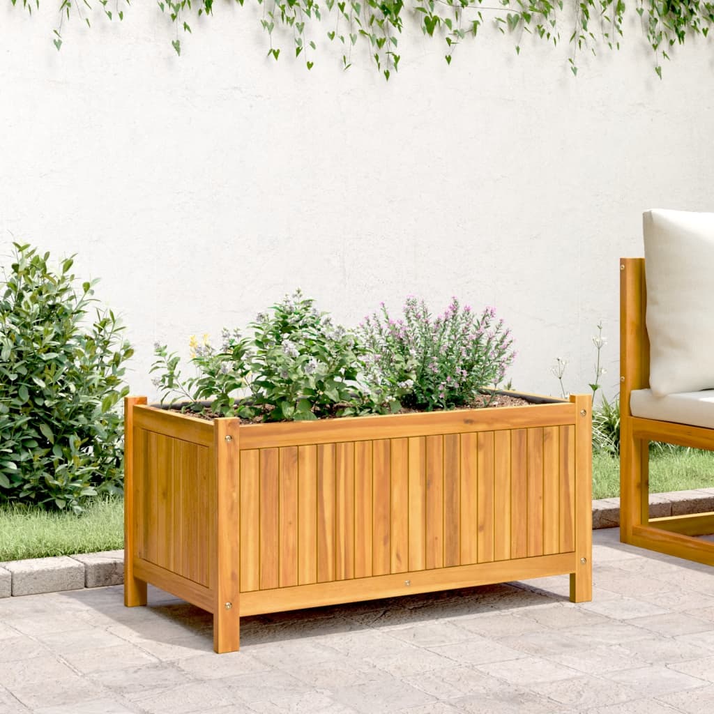 Plantekasse med foring 80x42x40 cm helte akasie vidaXL
