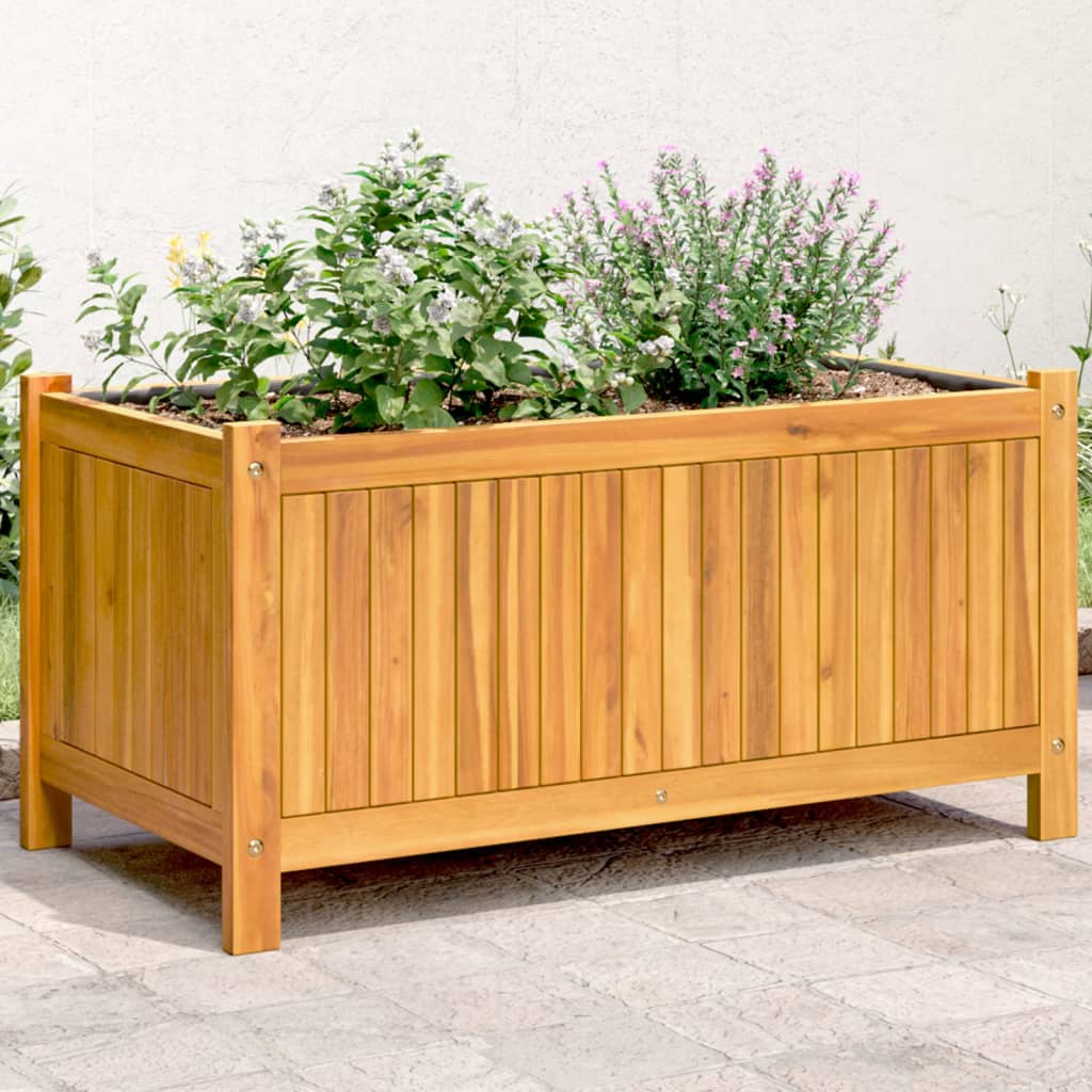 Plantekasse med foring 80x42x40 cm helte akasie vidaXL