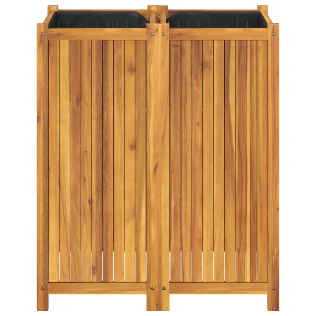 Plantekasse med foring 84x42x100 cm helte akasie