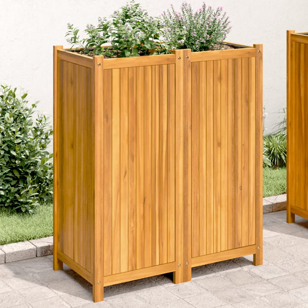 Plantekasse med foring 84x42x100 cm helte akasie