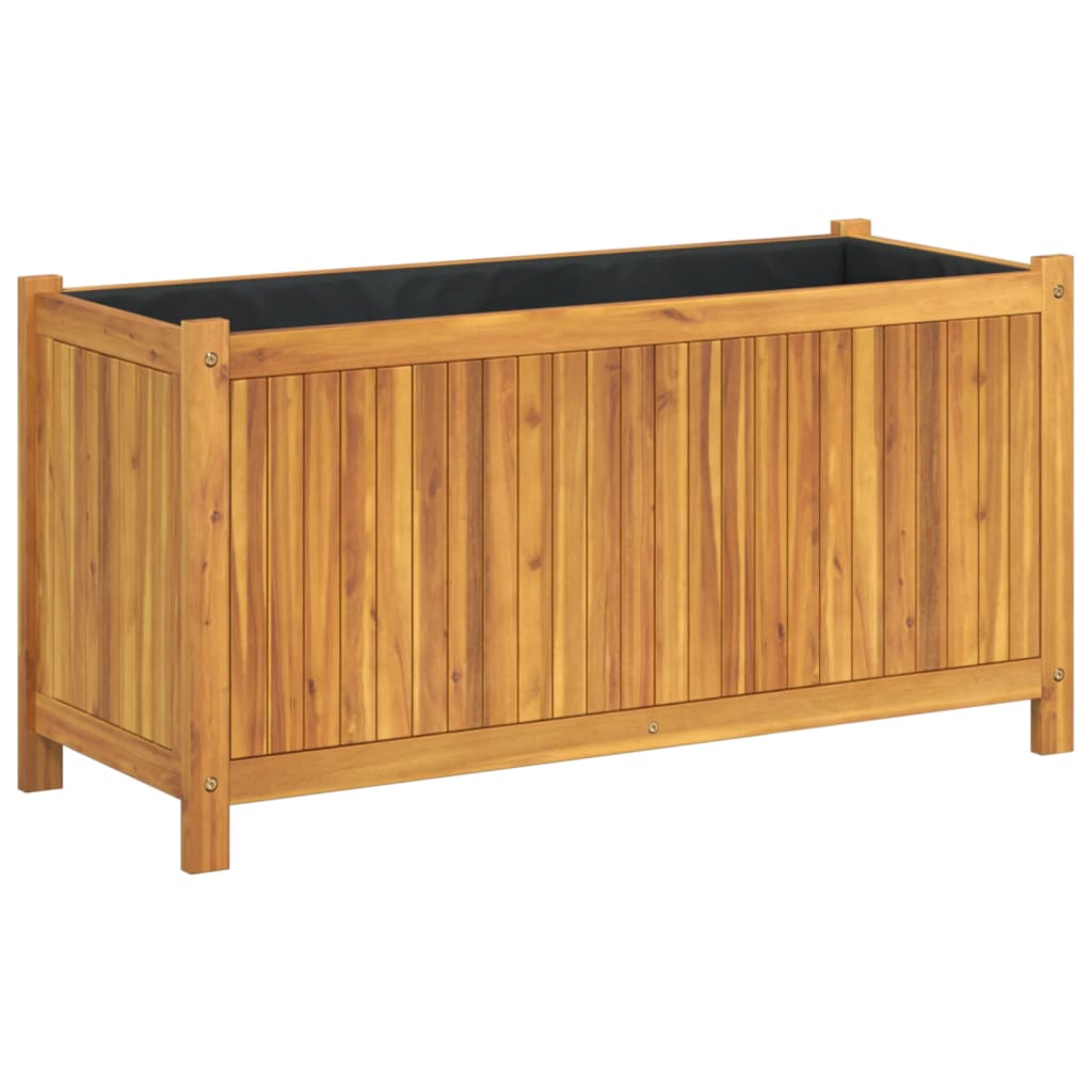 Plantekasse med foring 99,5x38x50 cm helte akasie vidaXL