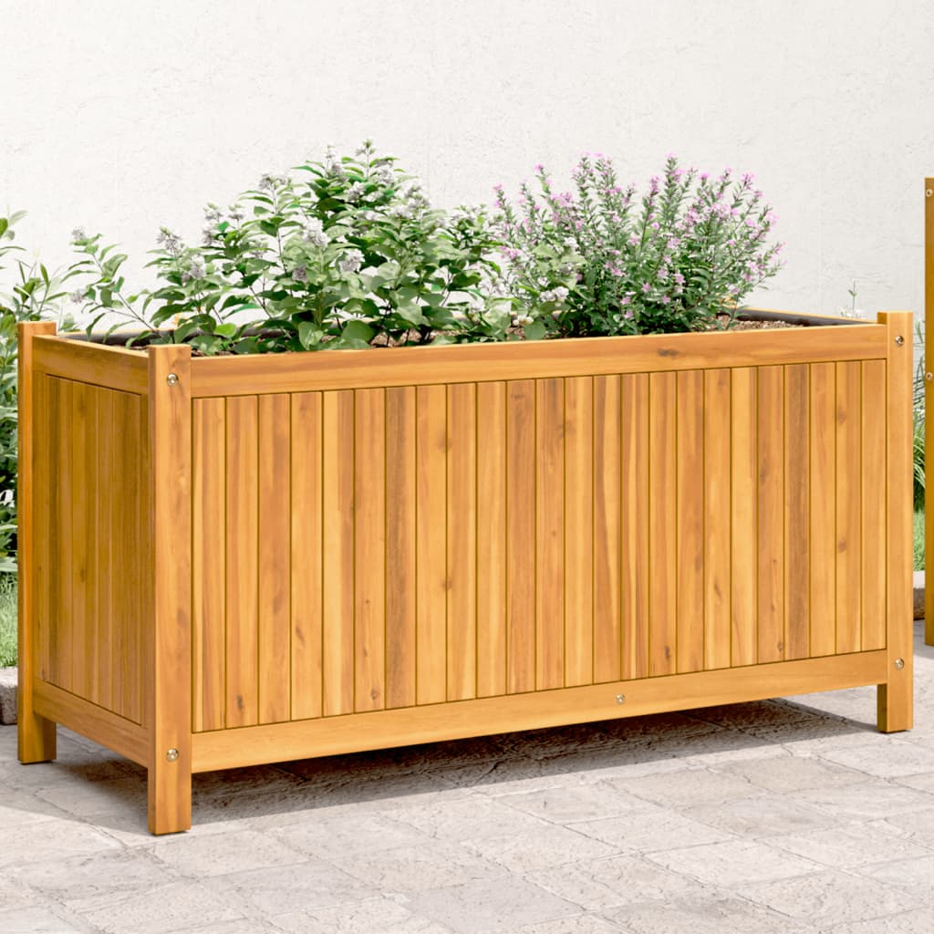 Plantekasse med foring 99,5x38x50 cm helte akasie vidaXL