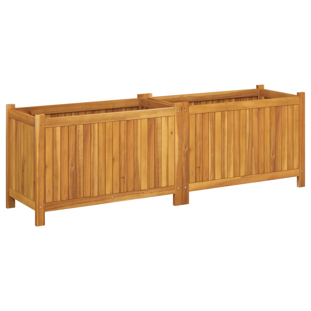 Plantekasse med foring 153x38,5x50 cm helte akasie vidaXL