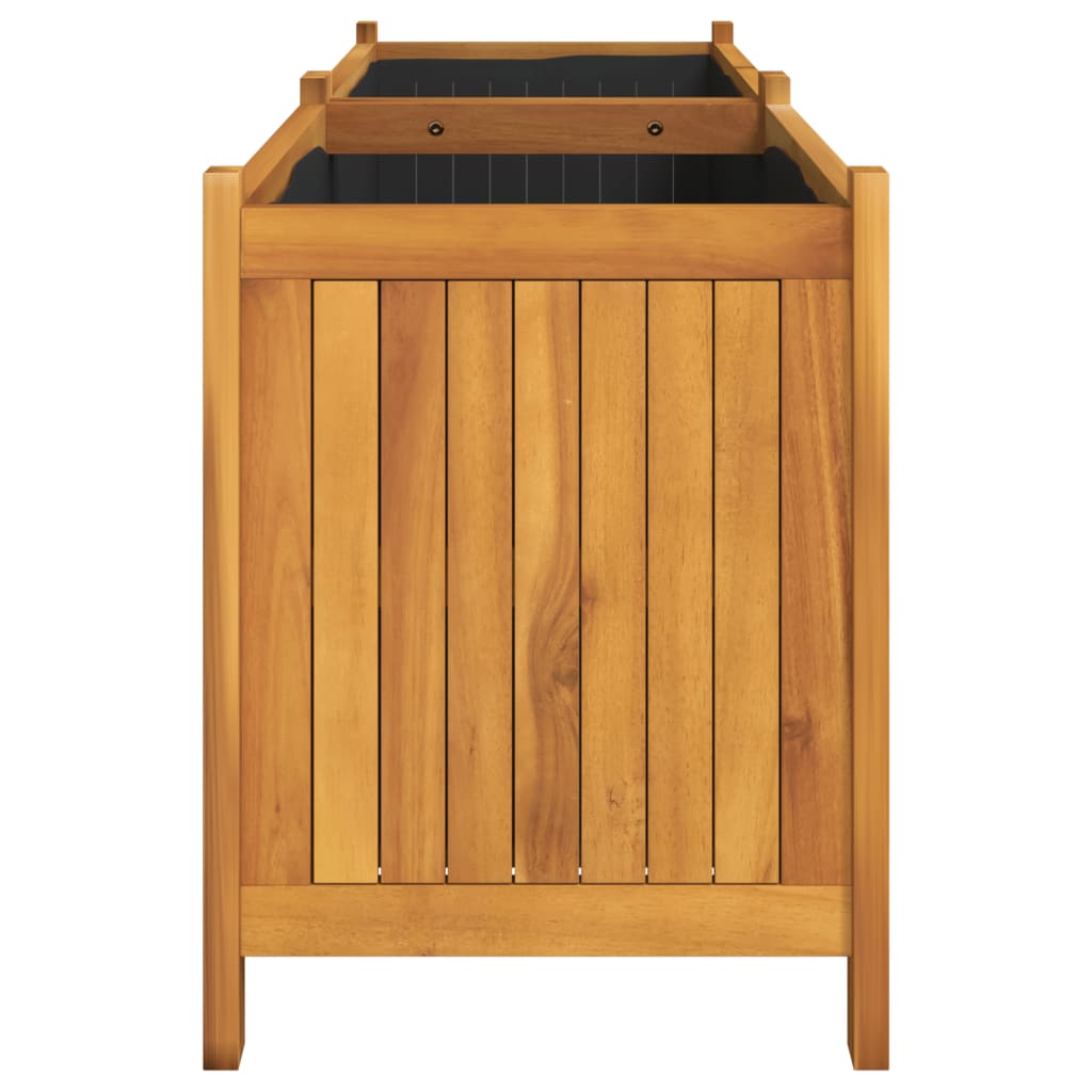 Plantekasse med foring 153x38,5x50 cm helte akasie vidaXL