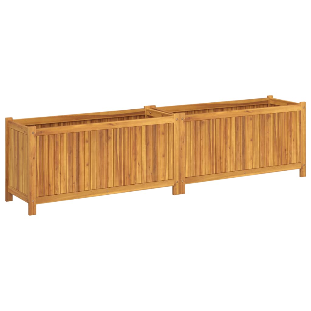 Plantekasse med foring 199x38,5x50 cm helte akasie vidaXL