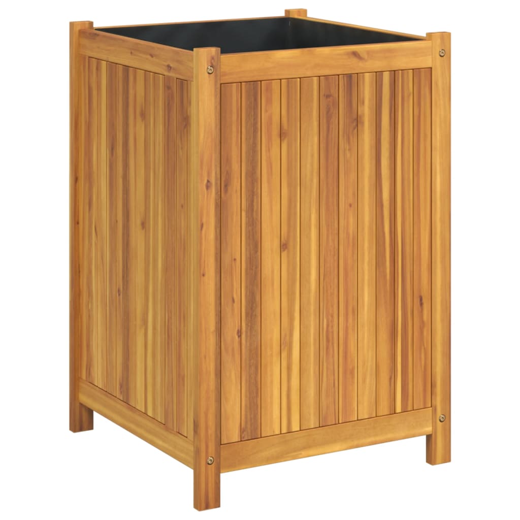 Plantekasse med foring 50x50x75 cm helte akasie vidaXL