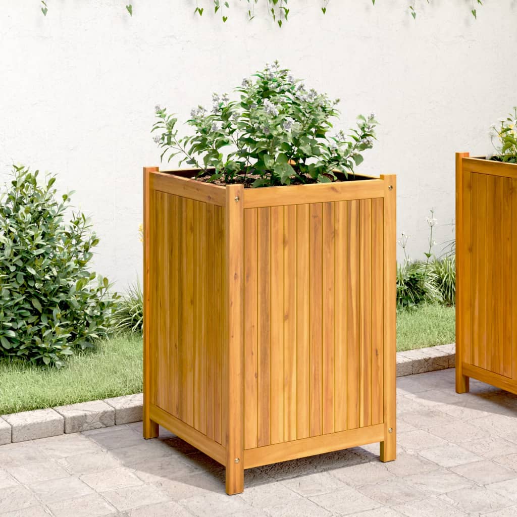 Plantekasse med foring 50x50x75 cm helte akasie vidaXL