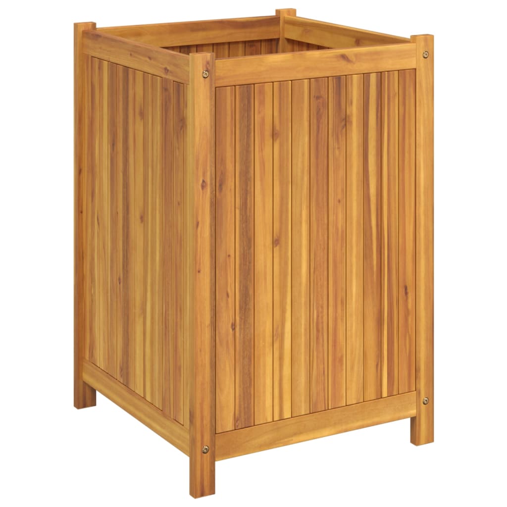 Plantekasse med foring 50x50x75 cm helte akasie vidaXL