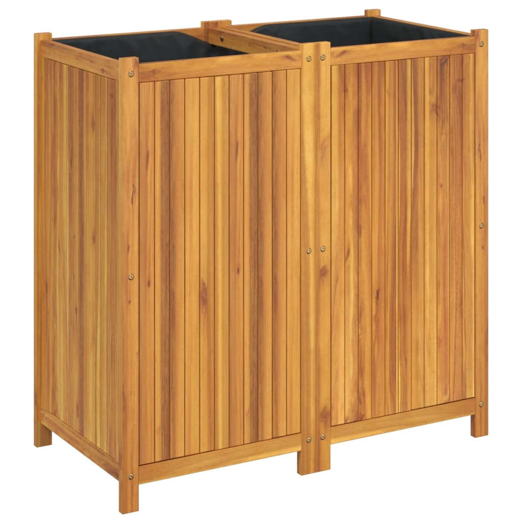 Plantekasse med foring 100x50x100 cm helte akasie vidaXL