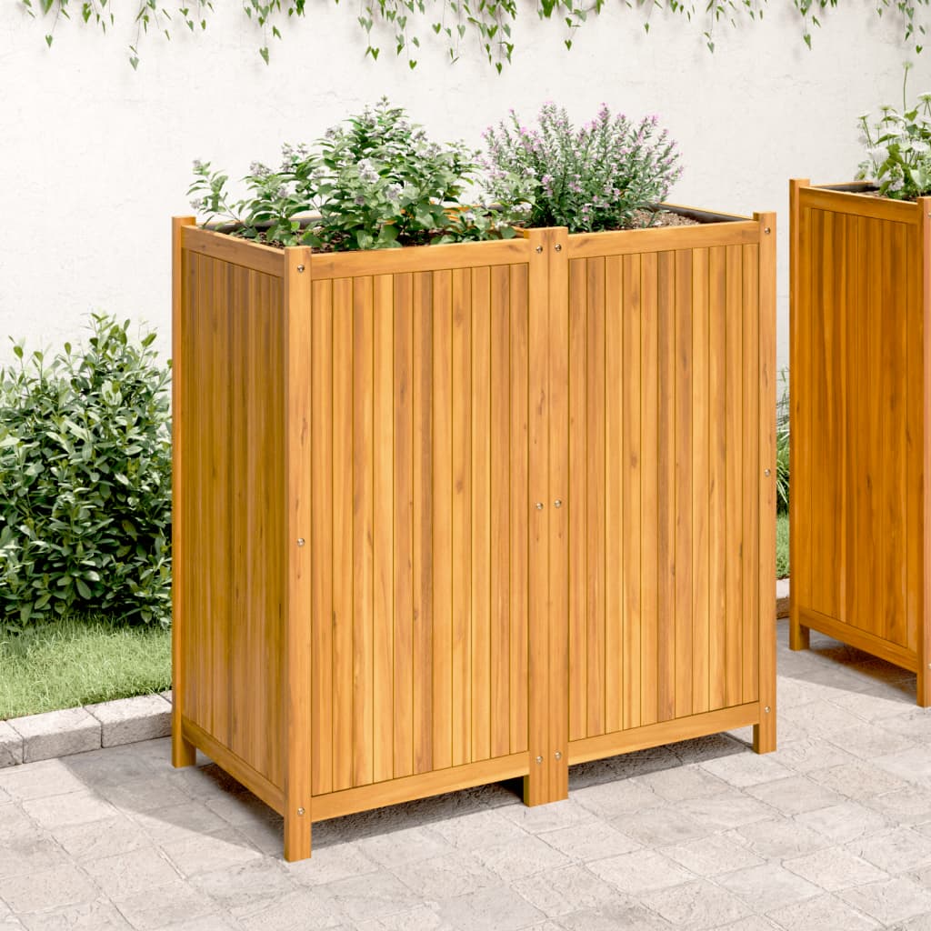 Plantekasse med foring 100x50x100 cm helte akasie vidaXL
