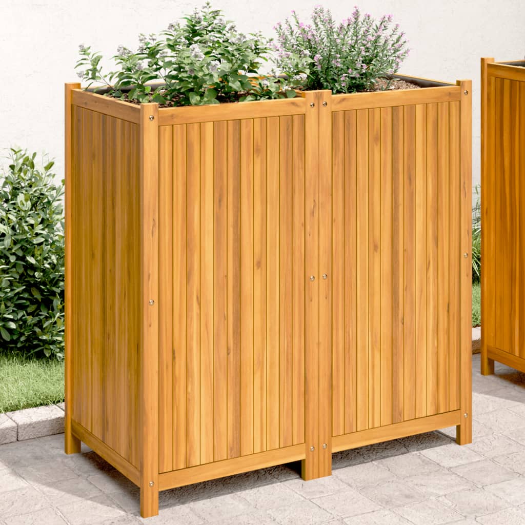 Plantekasse med foring 100x50x100 cm helte akasie vidaXL