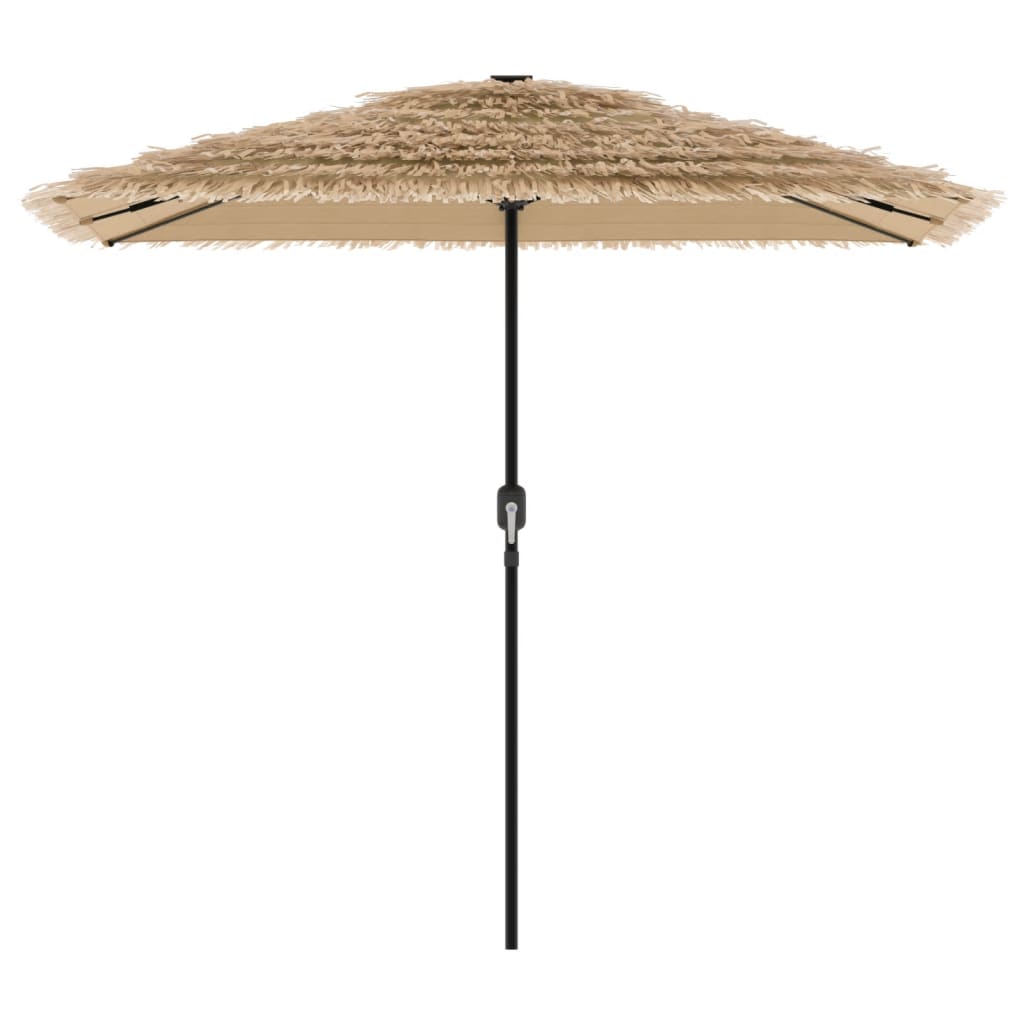 Hageparasoll med LED med stålstang brun 248x248x248 cm