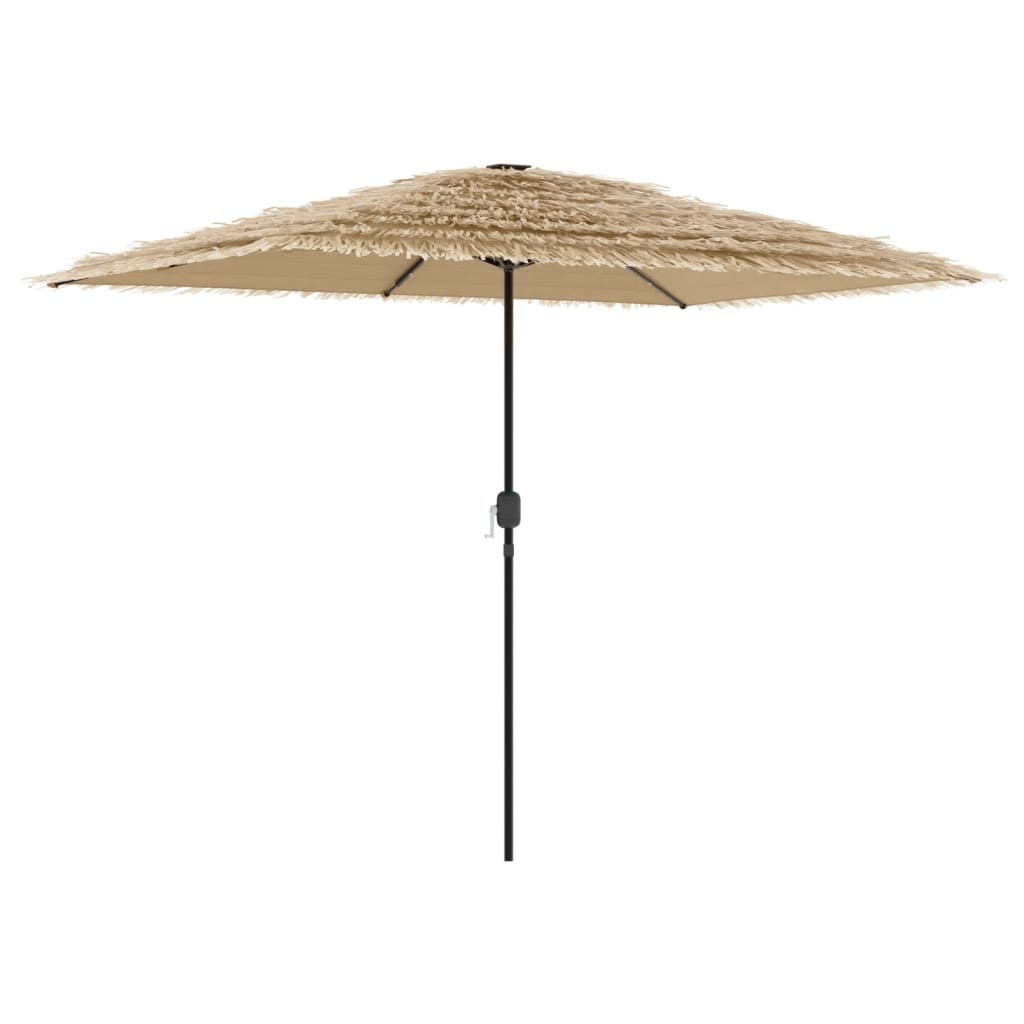 Hageparasoll med LED med stålstang brun 300x200x250 cm vidaXL