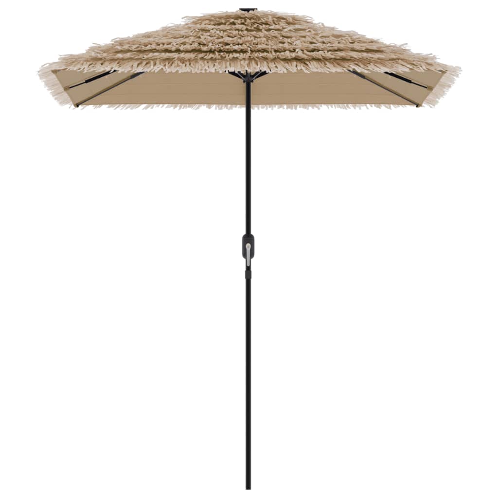 Hageparasoll med LED med stålstang brun 300x200x250 cm vidaXL