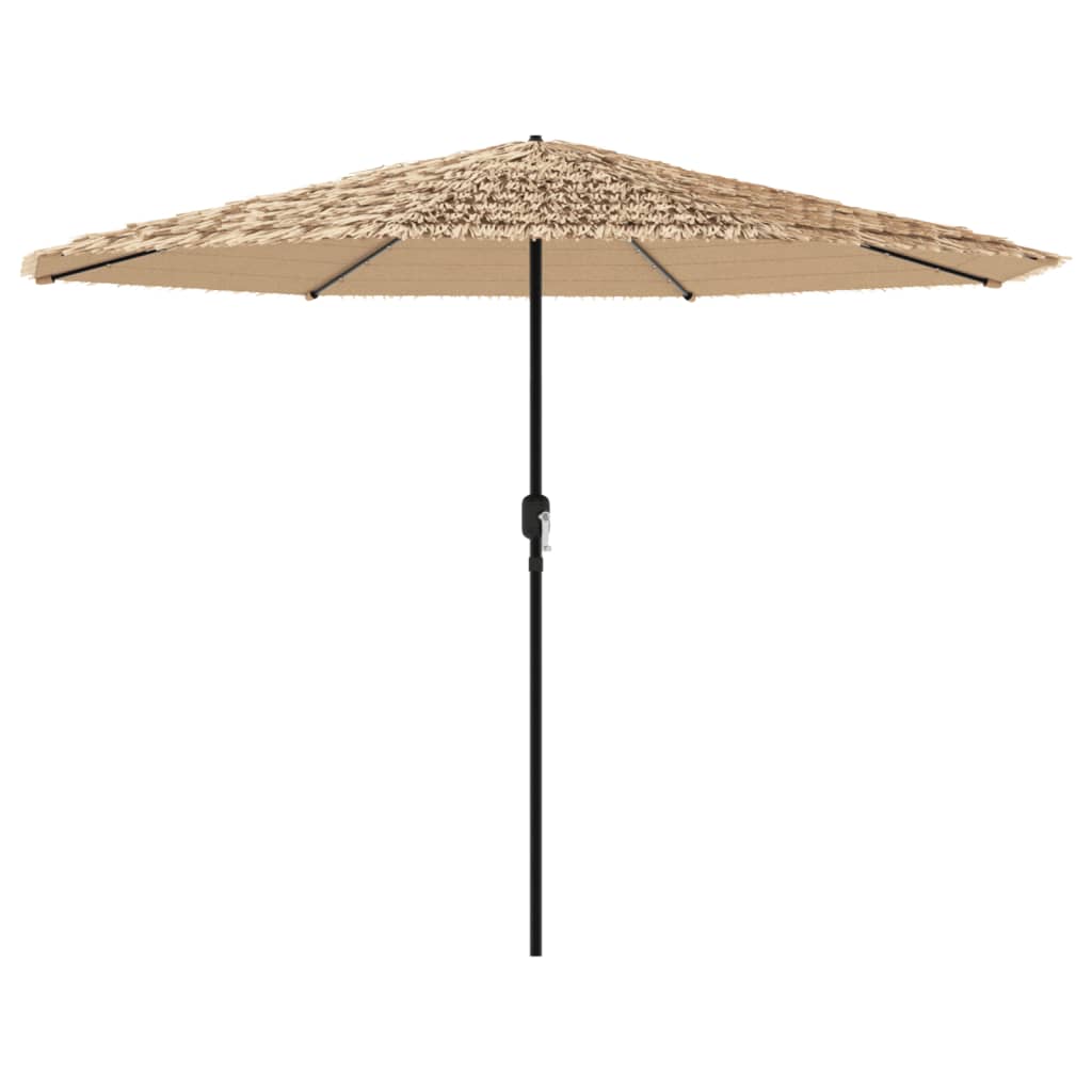 Hageparasoll med LED med stålstang brun 388x388x248 cm vidaXL