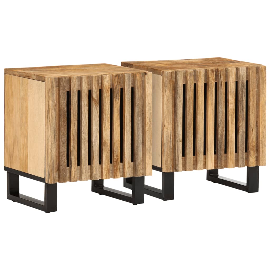 Nattbord 2 stk 40x34x46 cm grovt heltre mangotre