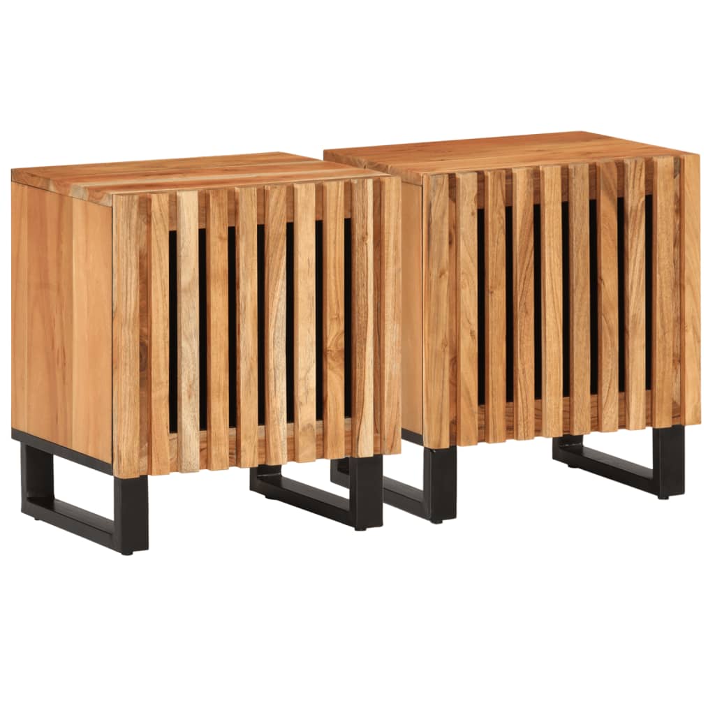 Nattbord 2 stk 40x34x46 cm heltre akasie
