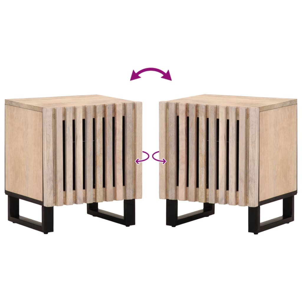 Nattbord 40x34x46 cm heltre bleket mango