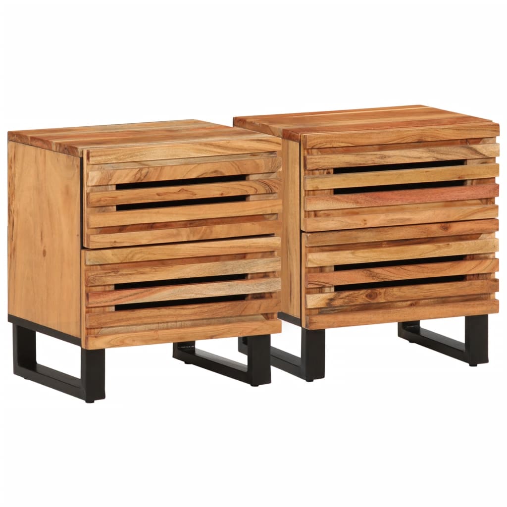 Nattbord 2 stk 40x34x46 cm heltre akasie