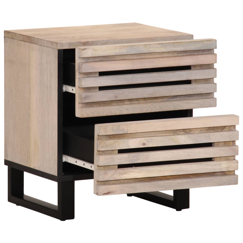 Nattbord 40x34x46 cm heltre bleket mango