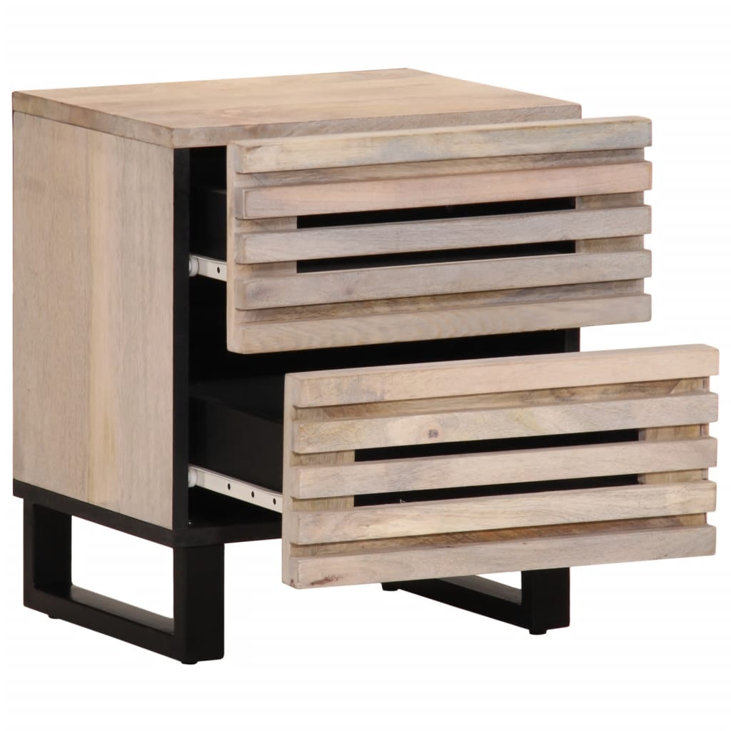 Nattbord 2 stk 40x34x46 cm heltre bleket mango