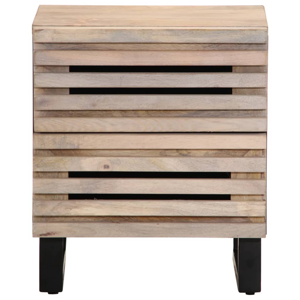 Nattbord 2 stk 40x34x46 cm heltre bleket mango