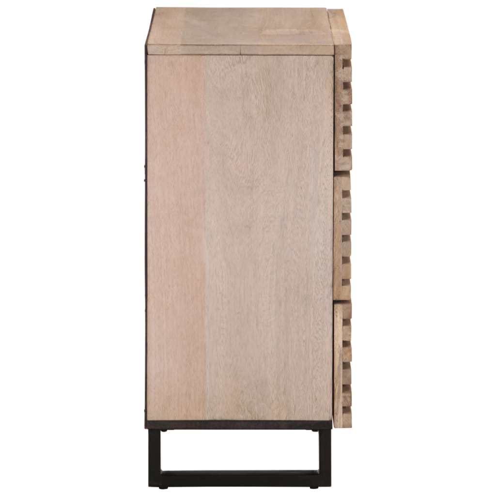 Skjenk hvit 60x34x75 cm heltre mango