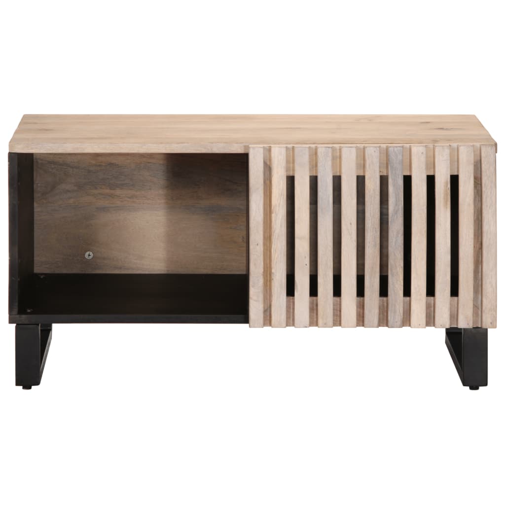 Salongbord hvit 80x51x40 cm heltre mango