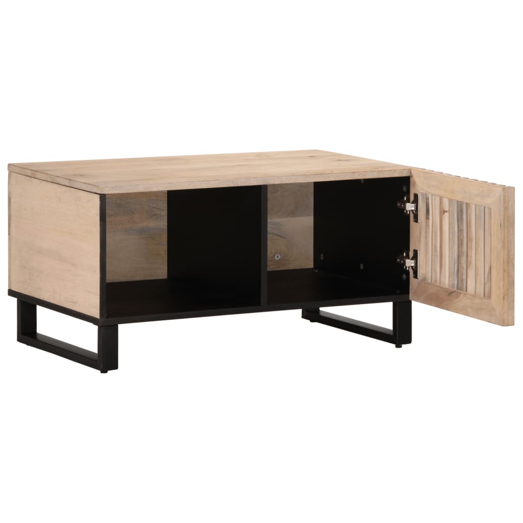 Salongbord hvit 80x51x40 cm heltre mango