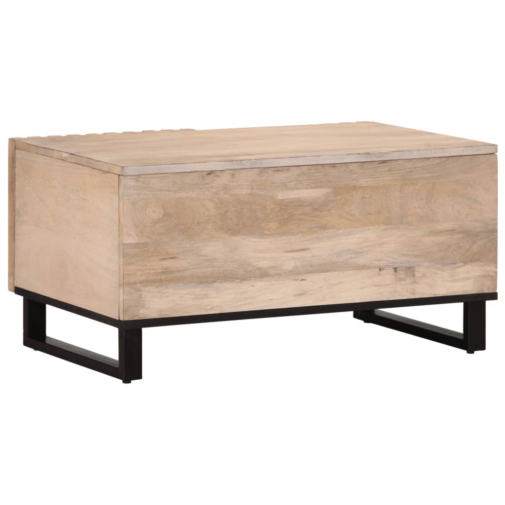 Salongbord hvit 80x51x40 cm heltre mango