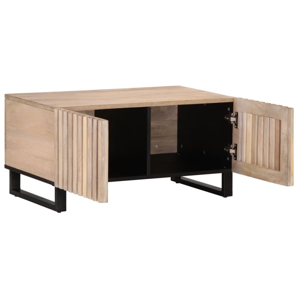 Salongbord hvit 80x51x40 cm heltre mango