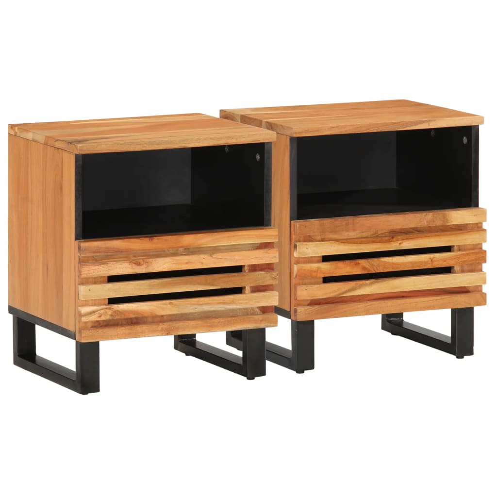 Nattbord 2 stk 40x34x46 cm heltre akasie