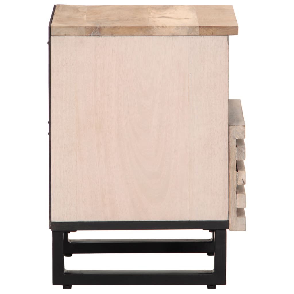 Nattbord 2 stk 40x34x46 cm heltre bleket mango