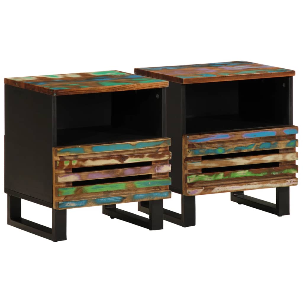 Nattbord 2 stk 40x34x46 cm gjenvunnet heltre