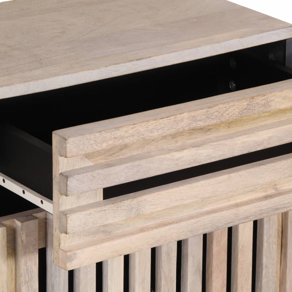 Nattbord hvit 50x34x60 cm heltre mango