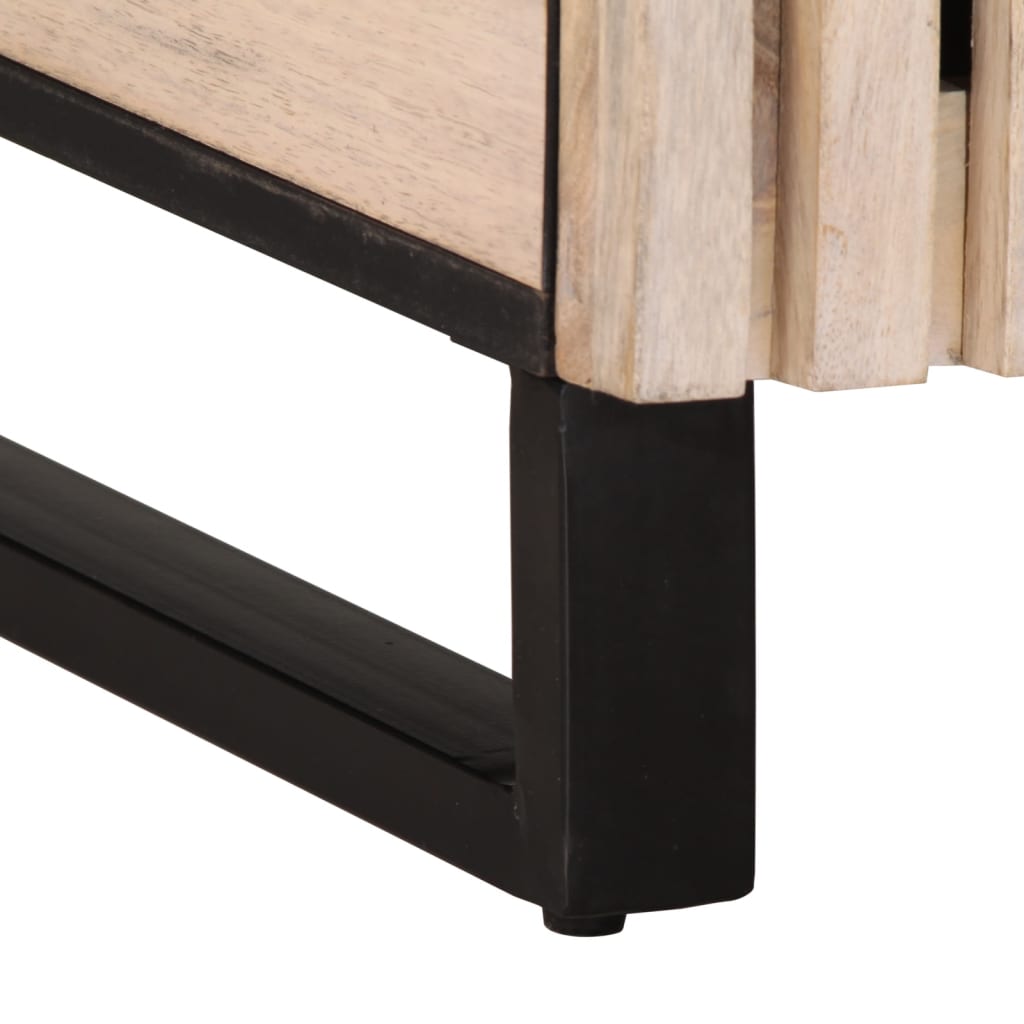 Nattbord hvit 50x34x60 cm heltre mango