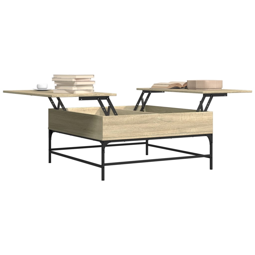 Salongbord sonoma eik 95x95x45 cm konstruert tre og metall