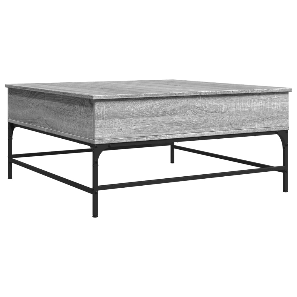 Salongbord grå sonoma 95x95x45 cm konstruert tre og metall