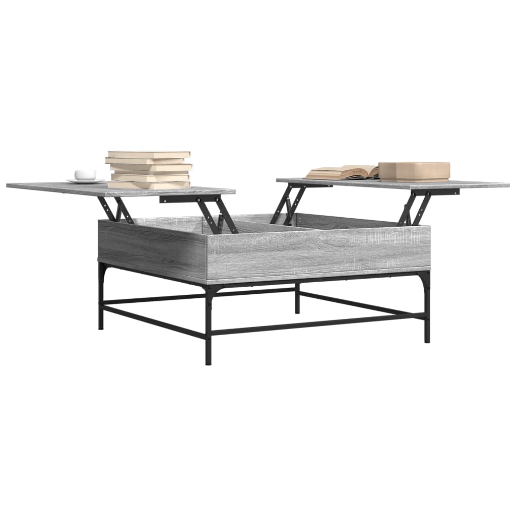 Salongbord grå sonoma 95x95x45 cm konstruert tre og metall
