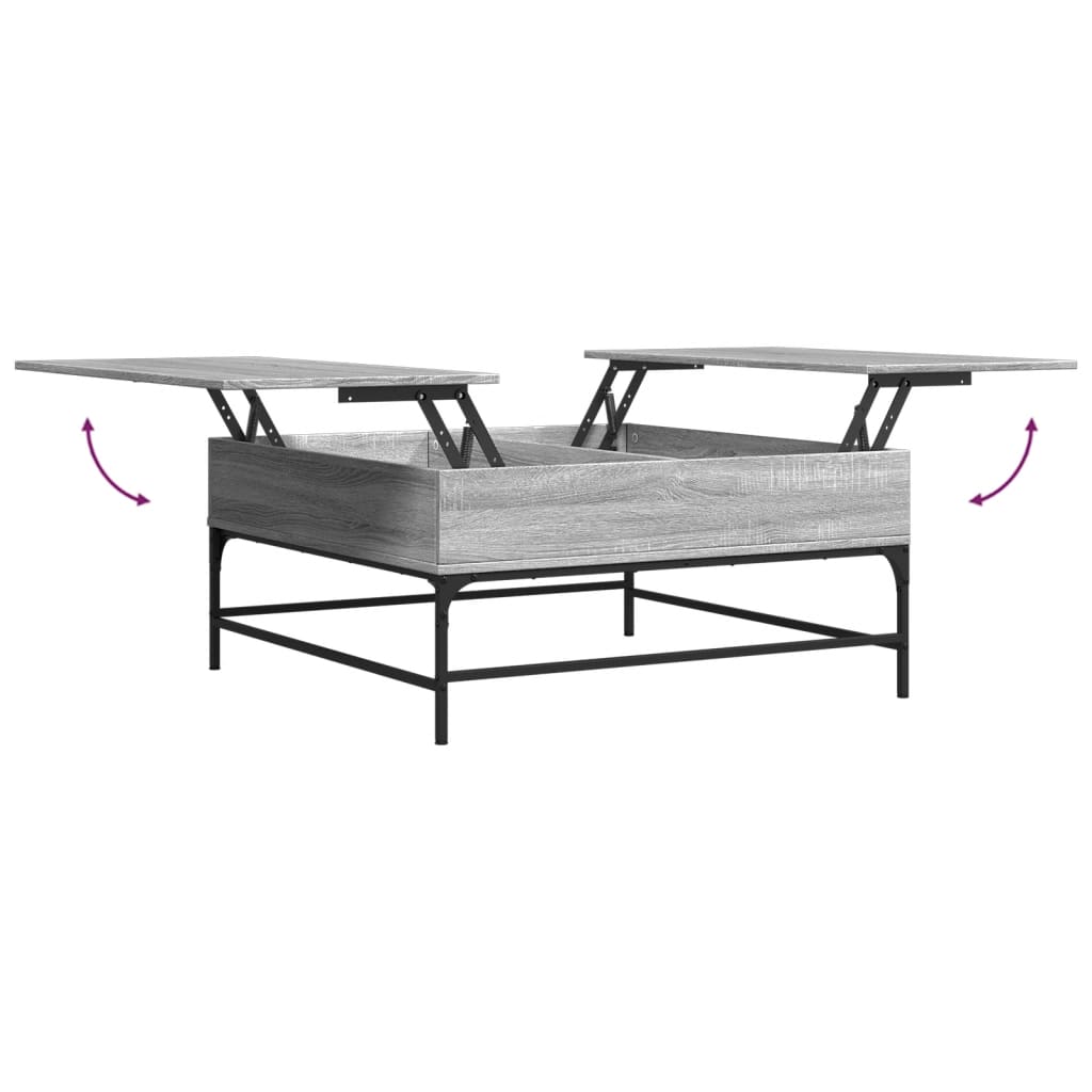 Salongbord grå sonoma 95x95x45 cm konstruert tre og metall