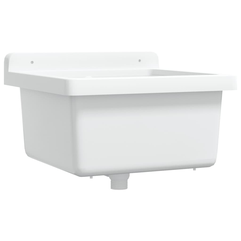 Veggmontert servant hvit 40x40x24 cm harpiks