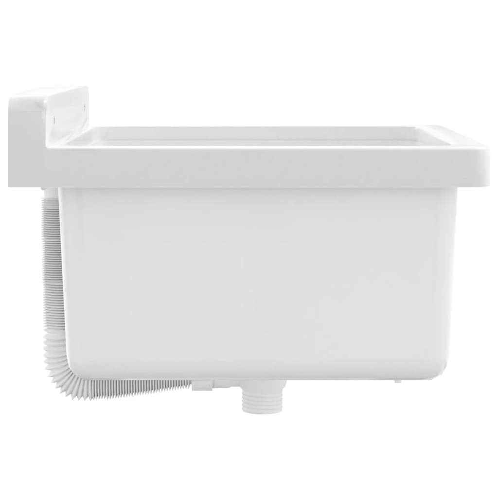 Veggmontert servant hvit 40x40x24 cm harpiks