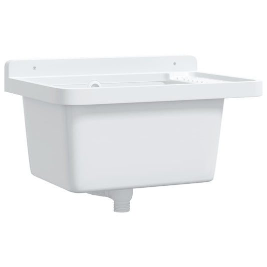 Veggmontert servant hvit 50x35x24 cm harpiks