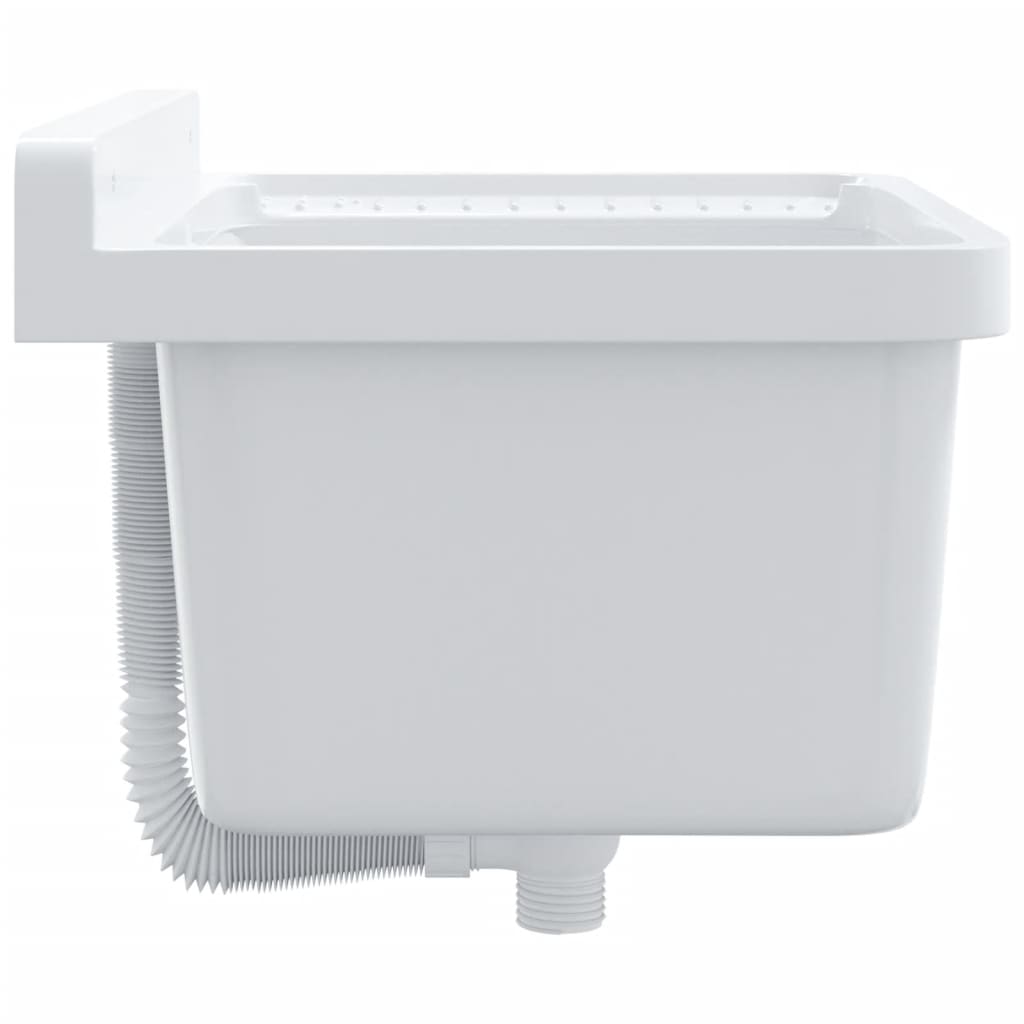 Veggmontert servant hvit 50x35x24 cm harpiks
