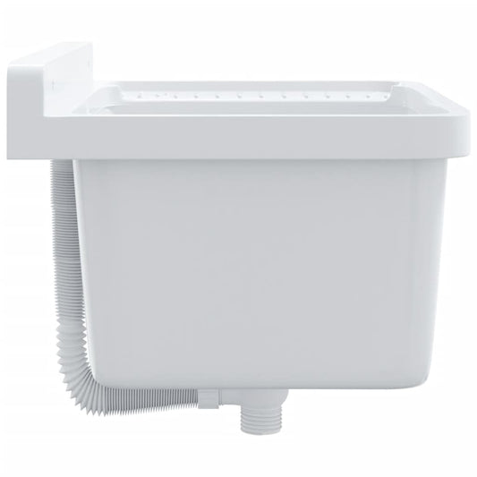 Veggmontert servant hvit 50x35x24 cm harpiks