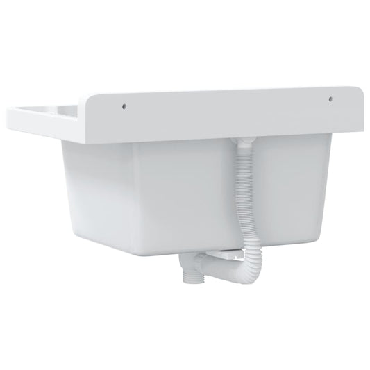 Veggmontert servant hvit 50x35x24 cm harpiks