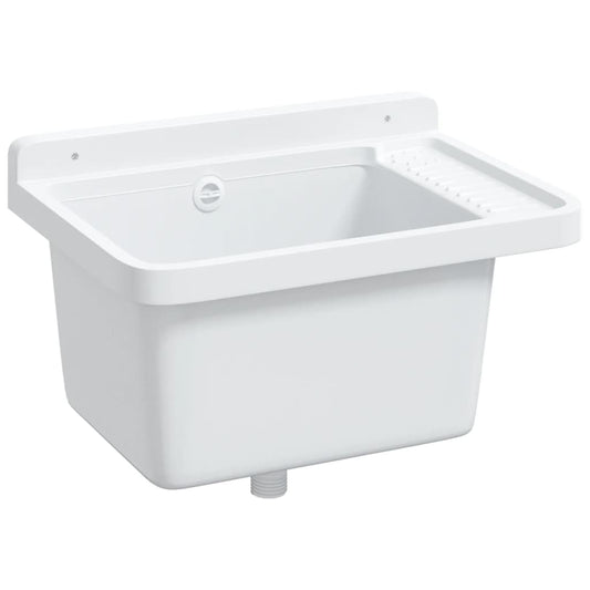 Veggmontert servant hvit 50x35x24 cm harpiks