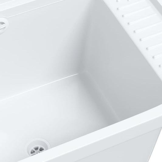 Veggmontert servant hvit 50x35x24 cm harpiks