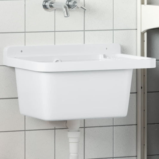 Veggmontert servant hvit 50x35x24 cm harpiks